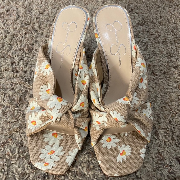 Jessica Simpson Shoes - Jessica Simpson flower slip on heel - BRAND NEW